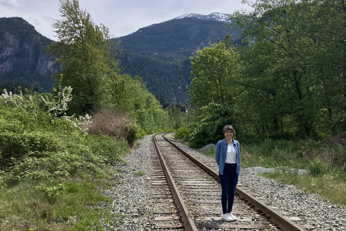 Me on train tracks